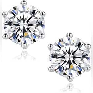 GRA Certified 3MM - 0.2CT Moissanite Sterling Silver Screwback Earrings
